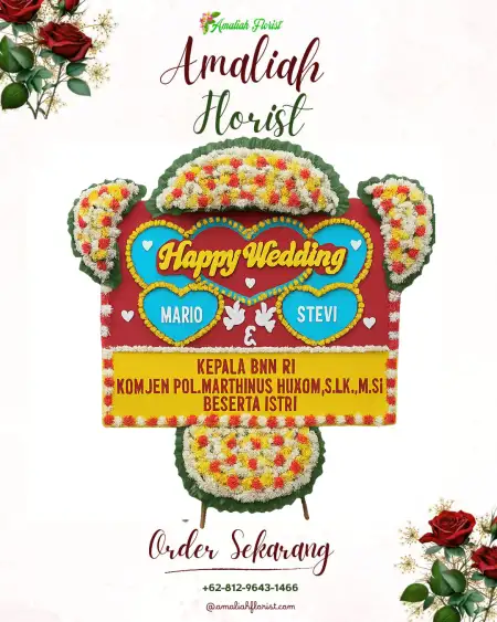 Papan Bunga Pernikahan Badean